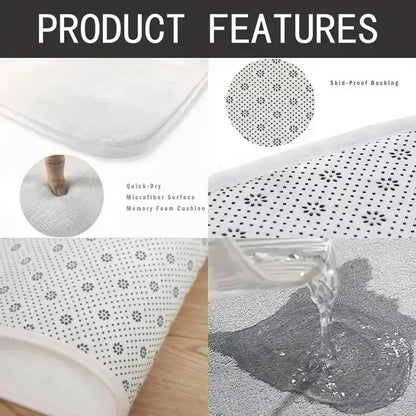 VIKAMA Christmas Tree Theme Rug, Soft Non-Slip Home Decor, Entrance Hall Doormat, Kitchen Two-Piece Mat Set, Bathroom Foot Mat