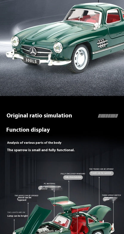 1:32 Mercedes Benz 300SL Classic Car Alloy Car Diecast Model Simulation Miniature Car Model Decorative Trendy Ornaments For Boy