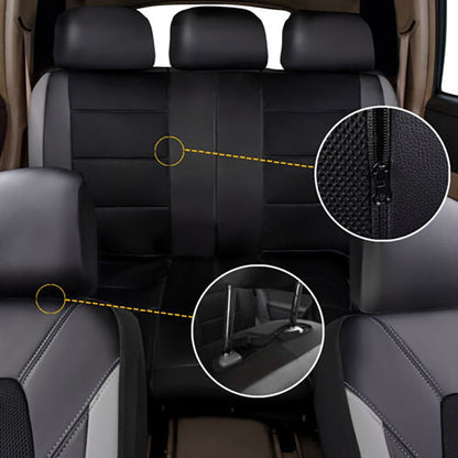 9 Pieces/set Car Seat Cover Car Leather Breathable Fabric Universal Pu Leather Car Seat Cushion Front And Rear Seat Full Protect