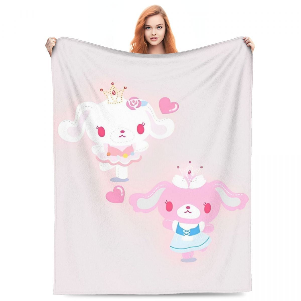 Sugarbunnies Sugar Rabbit Knitted Blanket Fleece Super Soft Throw Blankets for Outdoor Travel Bedroom Quilt
