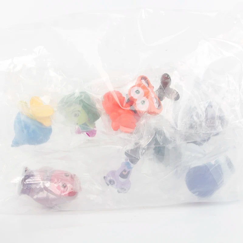 9Pcs/Set Mini Divertidamente 2 Bonecos de Ação Filme Desenho Animado Alegria Ansiedade Raiva Tristeza Nojinho Medo Modelo Bonecos Brinquedo Presente Infantil