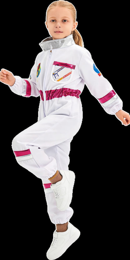 New Astronaut Boys Girls Cosplay Costume for Kids Spaceman Child Halloween Dress Up Children Rocket Jumpsuit Outfit Bodysuits