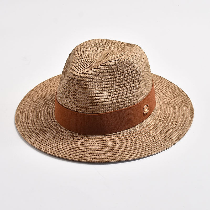 Summer Straw Hats for Women Men Panama Travel Beach Sun Hat Ribbon Decoration Elegant Luxury Jazz Hat