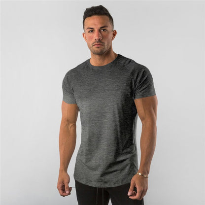 Men's Summer Skinny Casual T-Shirt Short Sleeve Tee Male Gym Fitness Sport Cotton Tops Man Running Workouts Sweatshirt Clothing