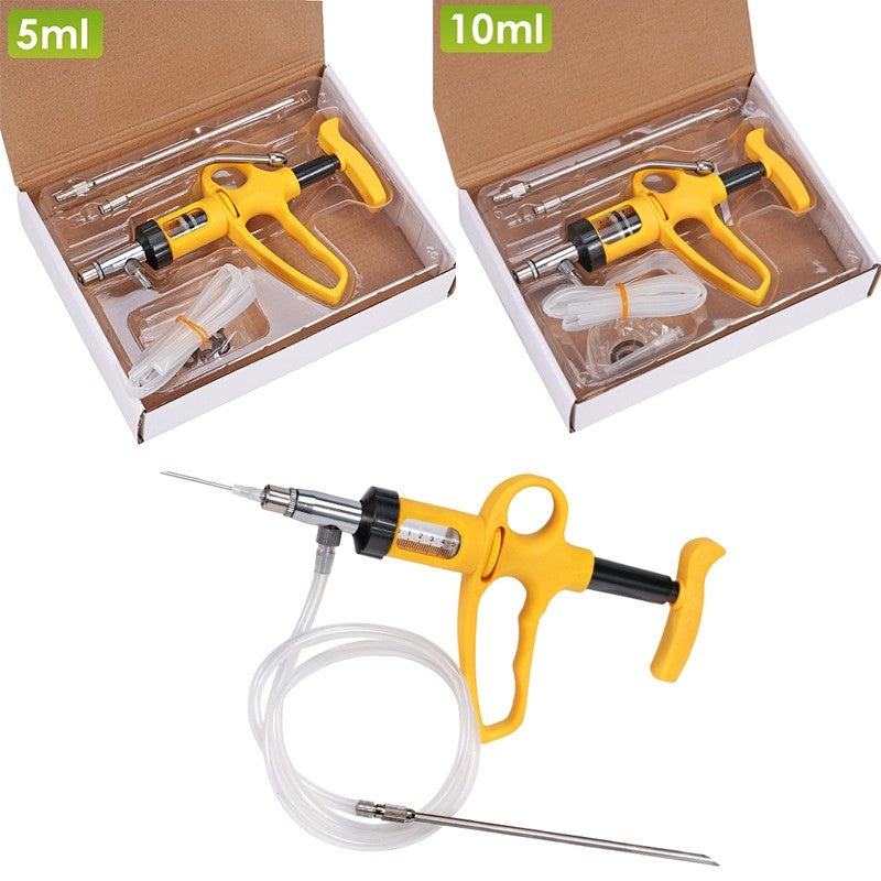 1 Peça de 5Ml/10Ml Seringa Contínua Ajustável Injetor Dispositivo de Infusão, Arma de Alimentação para Injeção Veterinária Injeção de Vacina em Frangos