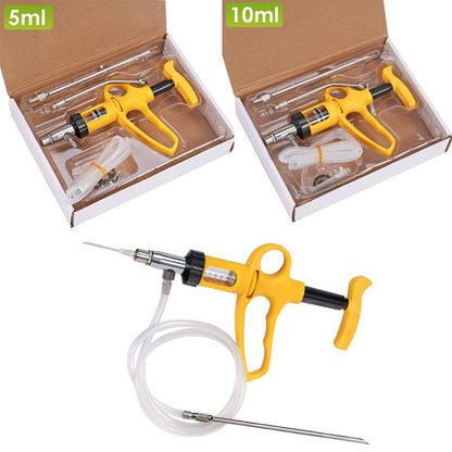 1 Peça de 5Ml/10Ml Seringa Contínua Ajustável Injetor Dispositivo de Infusão, Arma de Alimentação para Injeção Veterinária Injeção de Vacina em Frangos