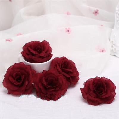 10pcs 8cm Black Artificial Rose Silk Flower Heads Decorative Flowers for Wedding Home Birthday Party New Year Banquet Decoration
