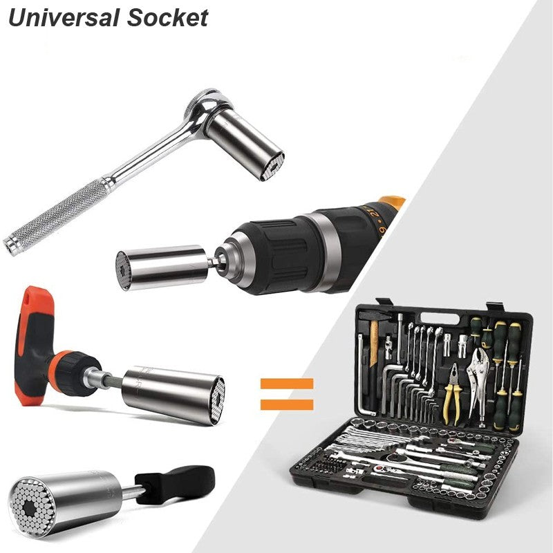 Conjunto de Soquetes Universais 7-19mm Ferramenta Adaptadora de Furadeira Chave de Porca Mágica Multiferramenta