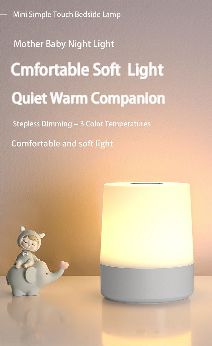 Touch Night Lamp USB LED Lamp Touch Control Switch Rechargeable Three Colors Lights Bedroom Portable Table Bedside Night Lamp