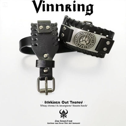 Acessórios de joias de runa viking HNSP pulseira de couro para homens tamanho ajustável