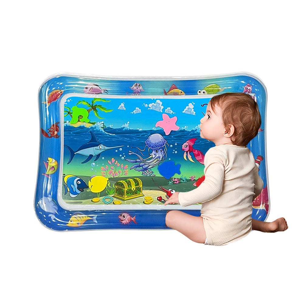 Squid Ocean Theme Inflatable Water Mat for Babies - Thick PVC Sensory Play Mat, Educational Baby Toy, Perfect Birthday Gift