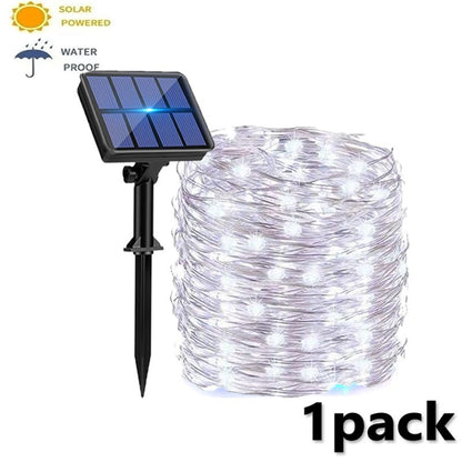 4Pack Solar String Lights Solar Outdoor Lights with 8 Lighting Modes Waterproof Fairy Lights for Tree Garden Patio Copper Wire