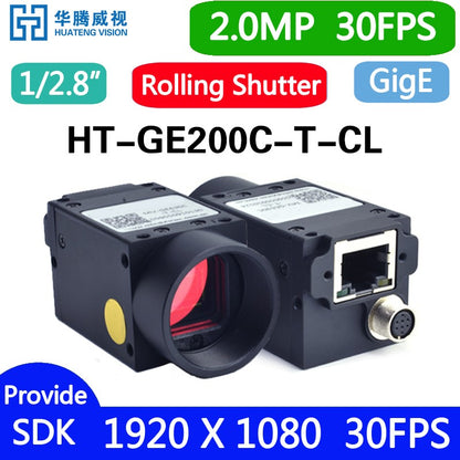 Gigabit Ethernet GigE Visão Computacional Câmera Industrial Colorida Rolling Shutter Montagem C Fornece SDK Windows Linux Demonstração Python