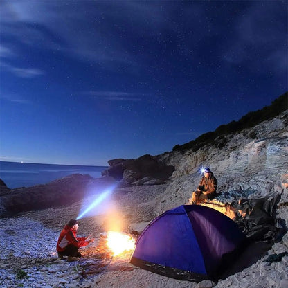 Chapéu de Malha com Luz LED Quente Elástico Gorro Outono Inverno Esportes ao Ar Livre Pesca Noturna Caminhada Camping Boné Luminoso Unissex com Farol