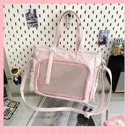 New Japanese Style Transparent Crossbody Bag Cute Candy Color Commuting Shoulder Bag for Girls Simple and Casual Texture Ita Bag