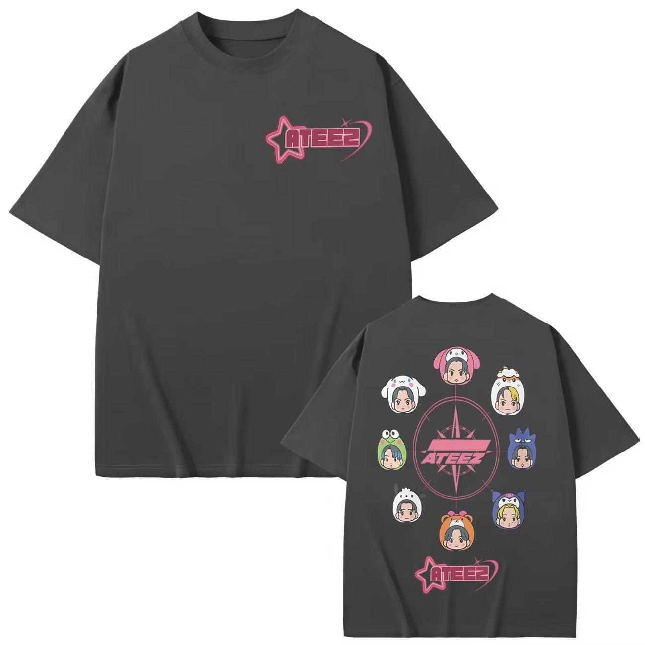 Kpop ATEEZ Cartoon T-shirt in Your Fantasy World Tour 2025 Graphic T Shirts Men Women Clothing Fashion Y2k Short Sleeve T-shirts