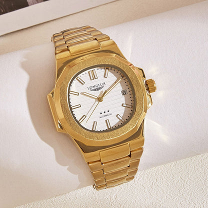 Men automatic watch business date mechanical watches waterproof stainless steel luminous luxury mens watch boyfriend gift