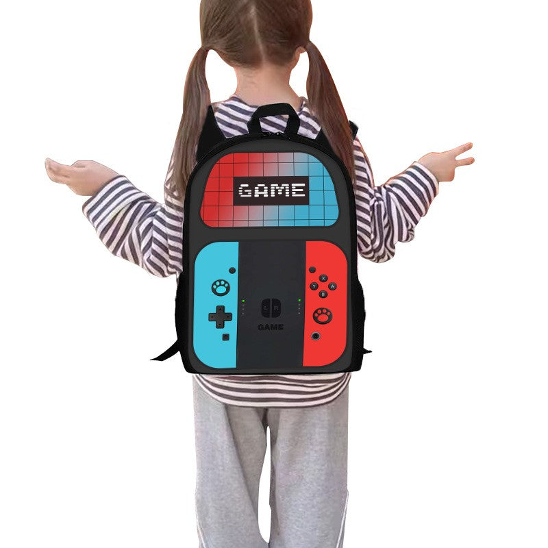 Mochila escolar estampada com console de videogame criativo 3 peças/conjunto mochilas para meninos adolescentes meninas Nylon à prova d'água bolsas escolares para livros