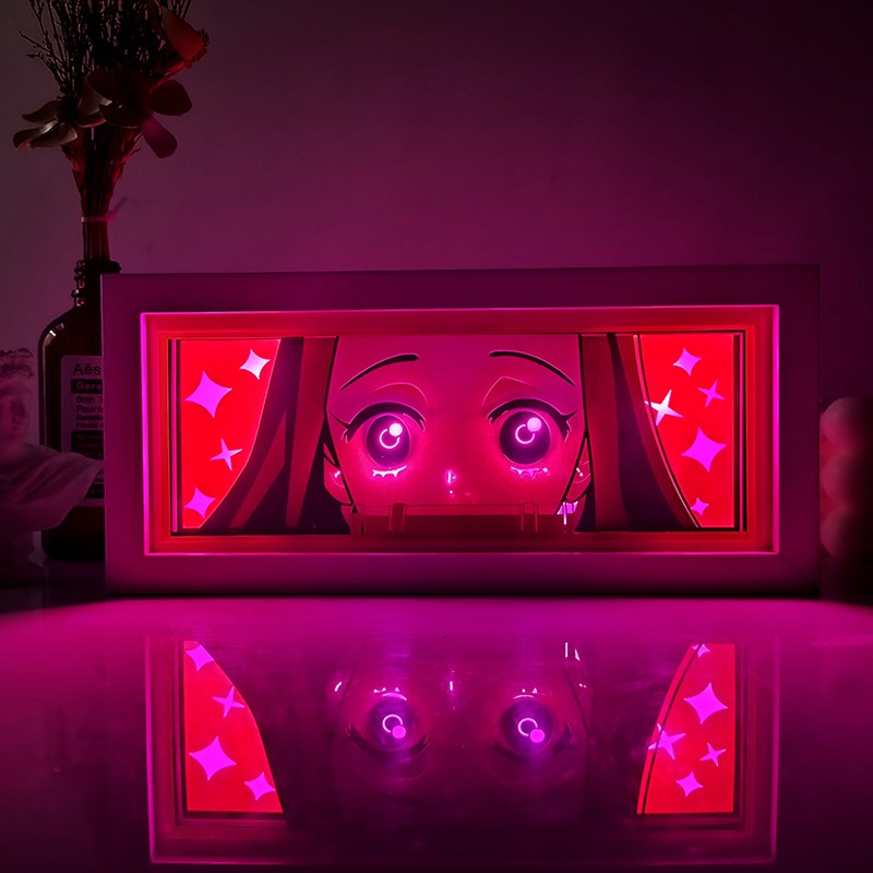 Anime Cartoon series paper-cut light room bedroom night light atmosphere light remote control colorful light box
