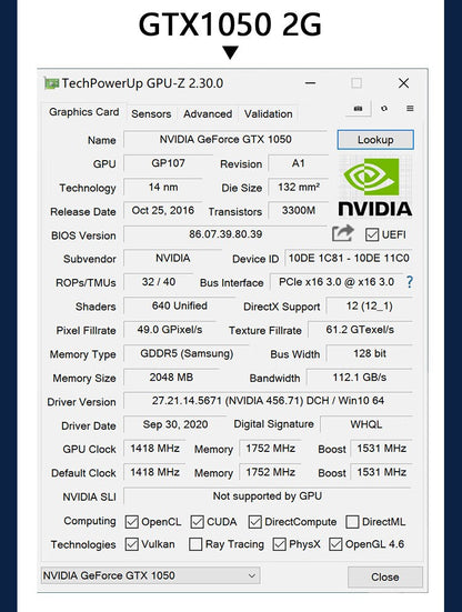 Placa de vídeo de baixo perfil SRhonyra GT730 RX550 GT1030 GTX1050 1050Ti 4GB, GPU de baixo perfil para SFF, PCs industriais e mini PC OPS