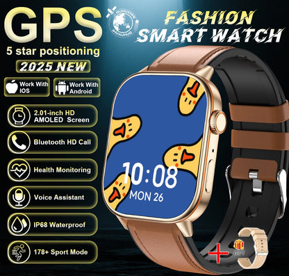 2025 Military GPS Smart Watch Men Flashlight Compass Waterproof Outdoor Sports Tracker Bluetooth Call Smartwatch For Android IOS