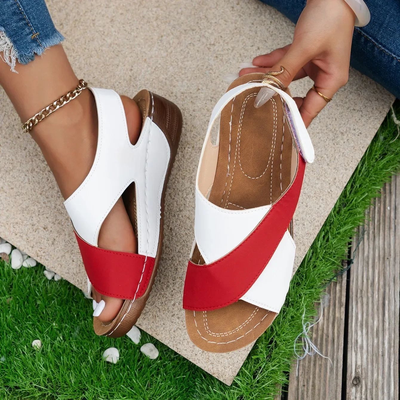 Women Wedges Sandals Summer New Fashion Sandals Lightweight Casual Sandals Shallow Outdoor Beach Shoes Women Sandalias De Mujer