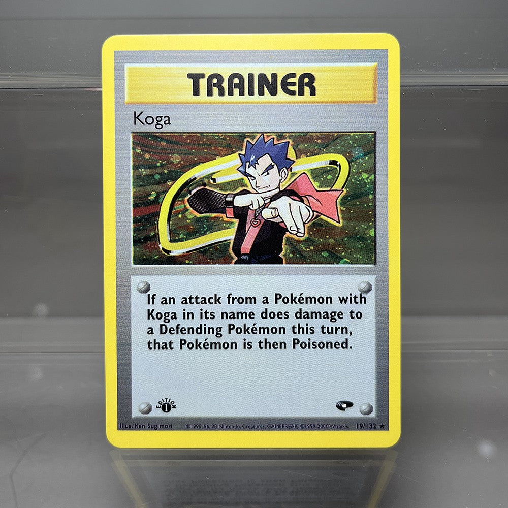 Cartas PROXY PKM Gym-Challenge/Neo-Genesis Lugia Typhlosion Rocket's Mewtwo PTCG Foil Game Collection Cards Game Toys