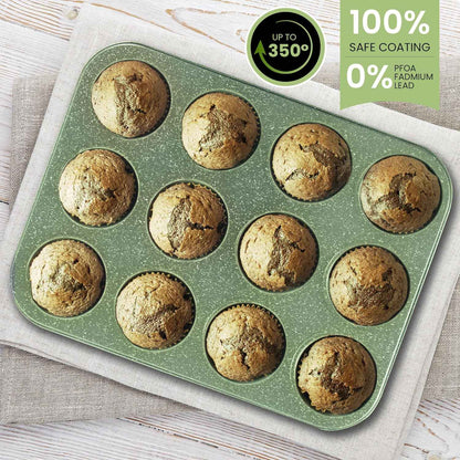 30-Piece Non-Stick Granite Cookware Set, Induction Compatible Pots & Pans with Bakeware, Green Kitchen Essentials