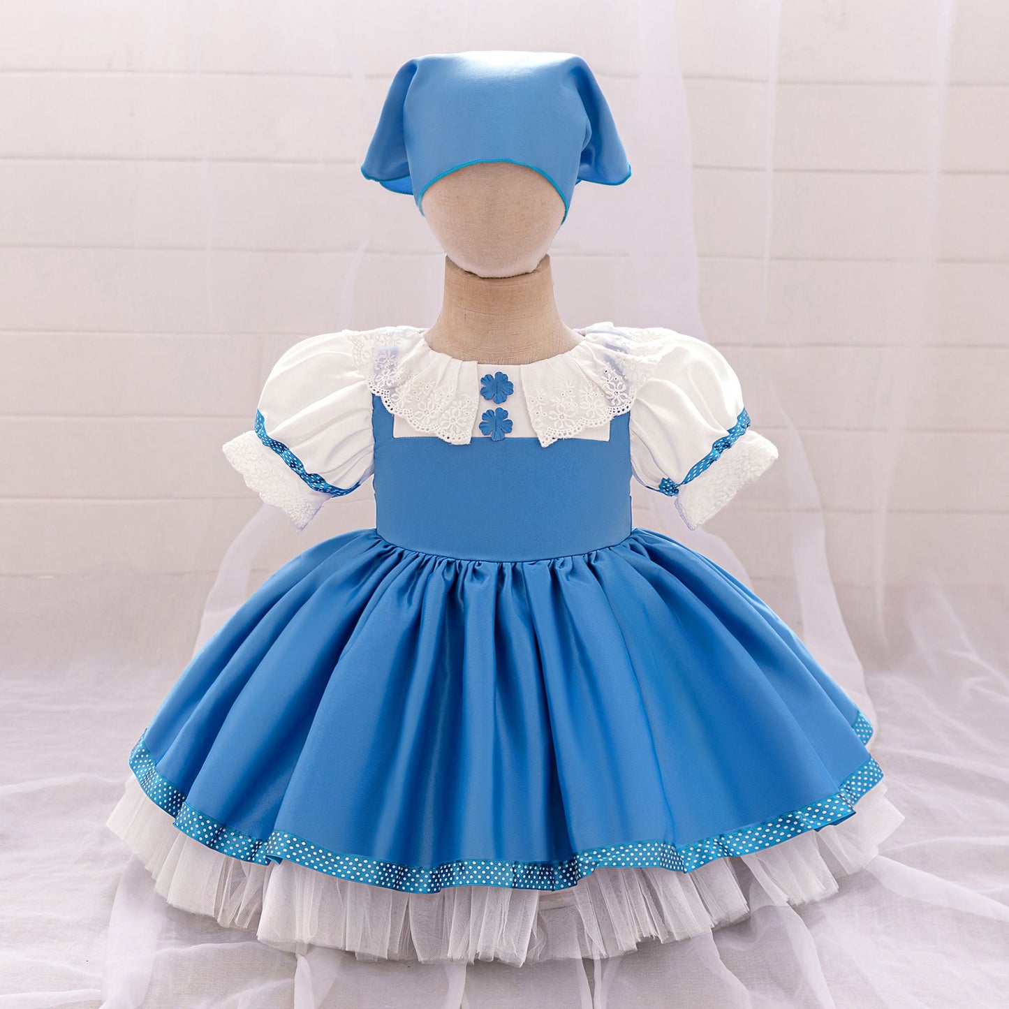 Masha and Bear Maid Costume for Baby Girls Lolita Christmas Costumes 1st Birthday Party Princess Dresss Bow Wedding Kids Clothes