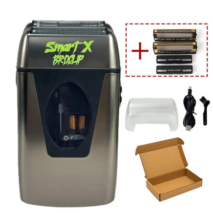 9000RPM BRDCLIP BRD999 Magnetic Motor Professional Electric Men's Beard Trimmer Double Foil Shaver USB Hair Cutting Machine