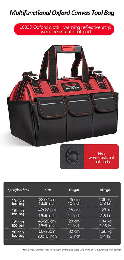 DELIXI ELECTRIC Tool Bag,Multifunctional Waterproof Storage Bags,Suitable for Electricians,Carpenters,Car Mechanics,Homeowners