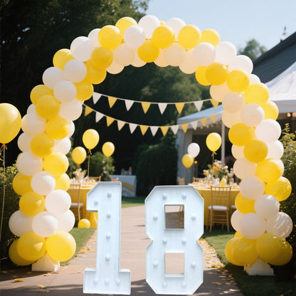 1/2 Pc 73cm/28.7inch Light Up Digital Marquee Frame White Lights KT Board Number 0-9 KT Board With Bracket Party Decorative