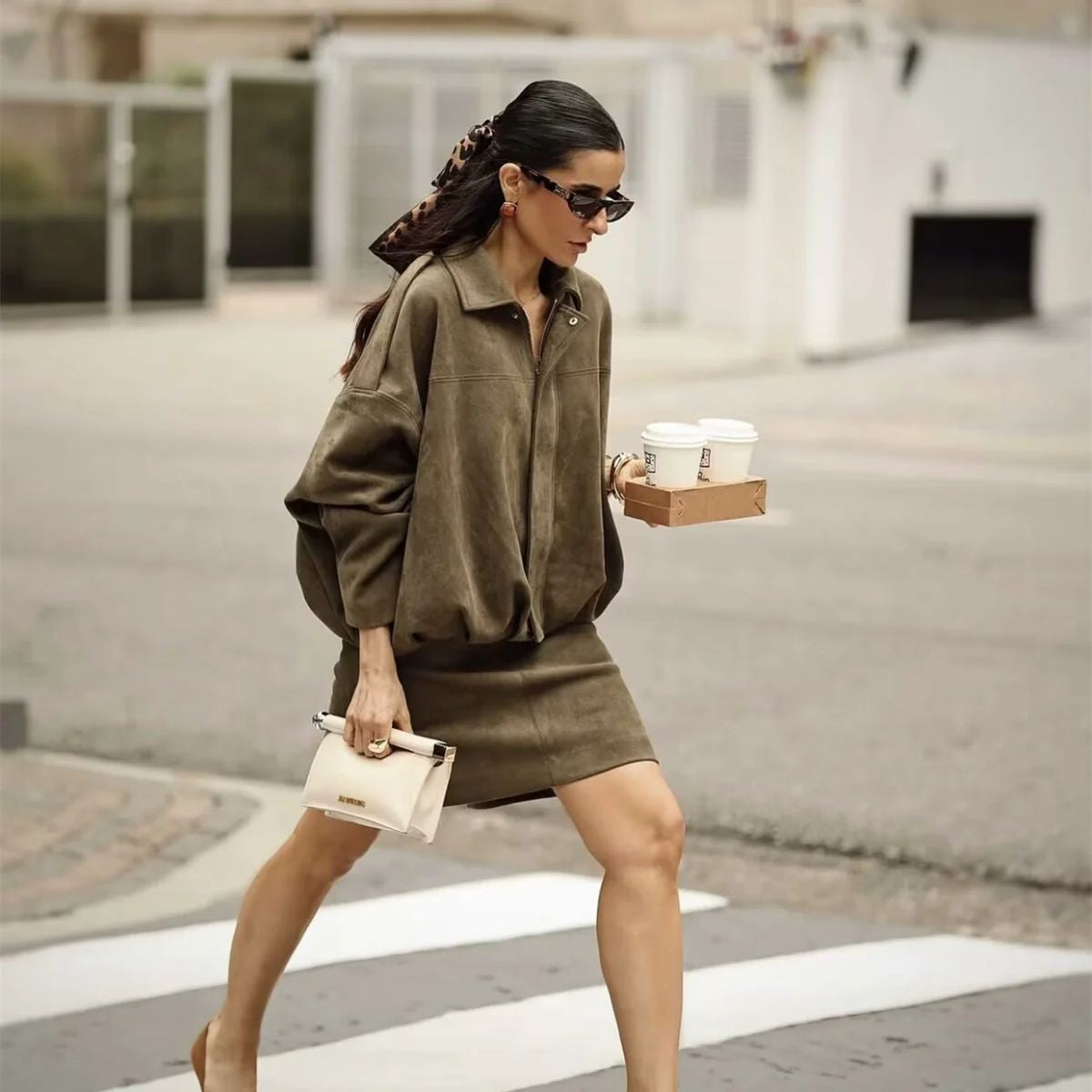 Women Lapel Zipper Solid Jacket Long Sleeve Autumn Winter Fashion Bomber Coat 2025 New In Retro Street Coats Lady Casual Jackets