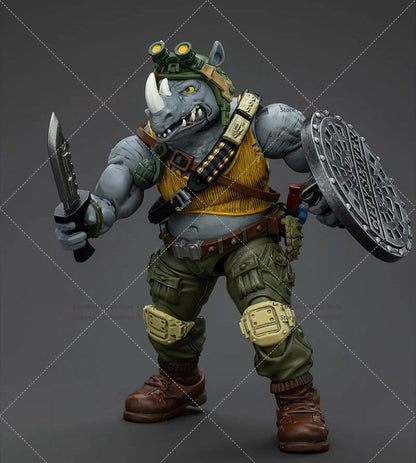 Original JOYTOY TMNT 1/18 Coleção Rocksteady&Beebop Conjunto Completo Boneco de Ação Soldado 11.5cm