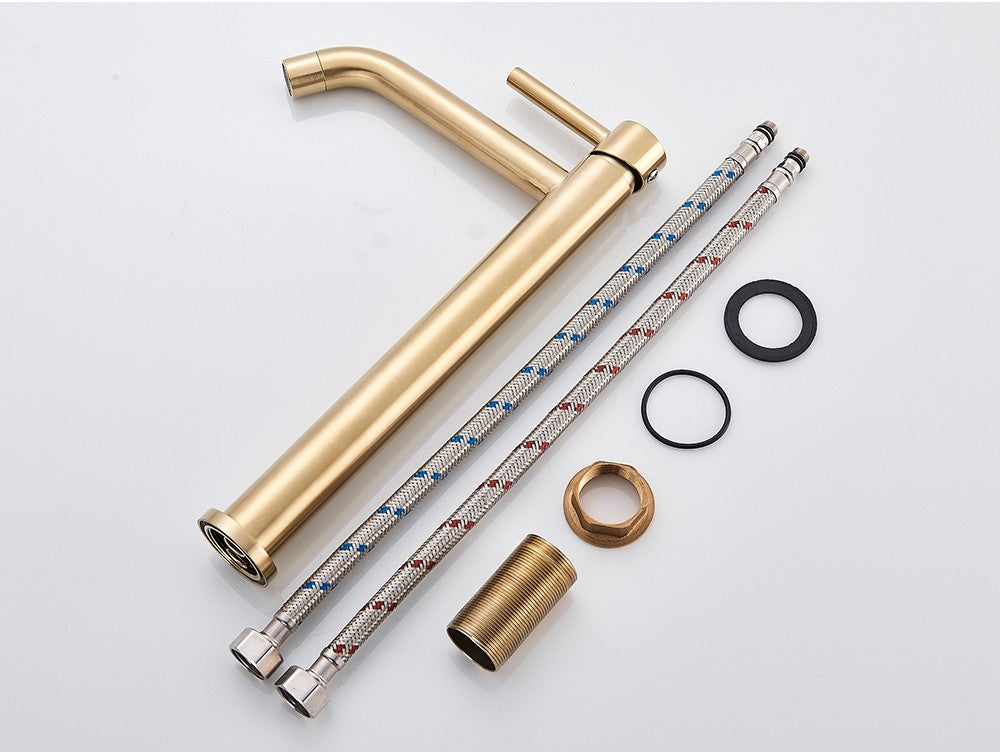 Black Basin Faucet Bathroom Washbasin Water Mixer Tap Hot Cold Water Basin Sink Tap Bathroom Faucet Tap Brushed Gold Faucet