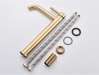 Black Basin Faucet Bathroom Washbasin Water Mixer Tap Hot Cold Water Basin Sink Tap Bathroom Faucet Tap Brushed Gold Faucet