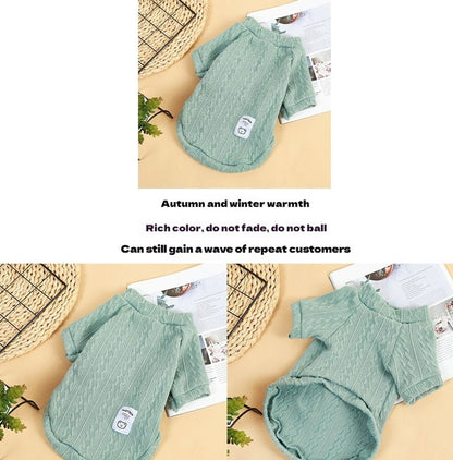 Suéter Clássico de Tricô para Cachorro Filhote Roupa de Inverno Quente para Animais de Estimação Pequenos Cães Gatos Colete Roupas para Animais de Estimação Traje de Bulldog Francês