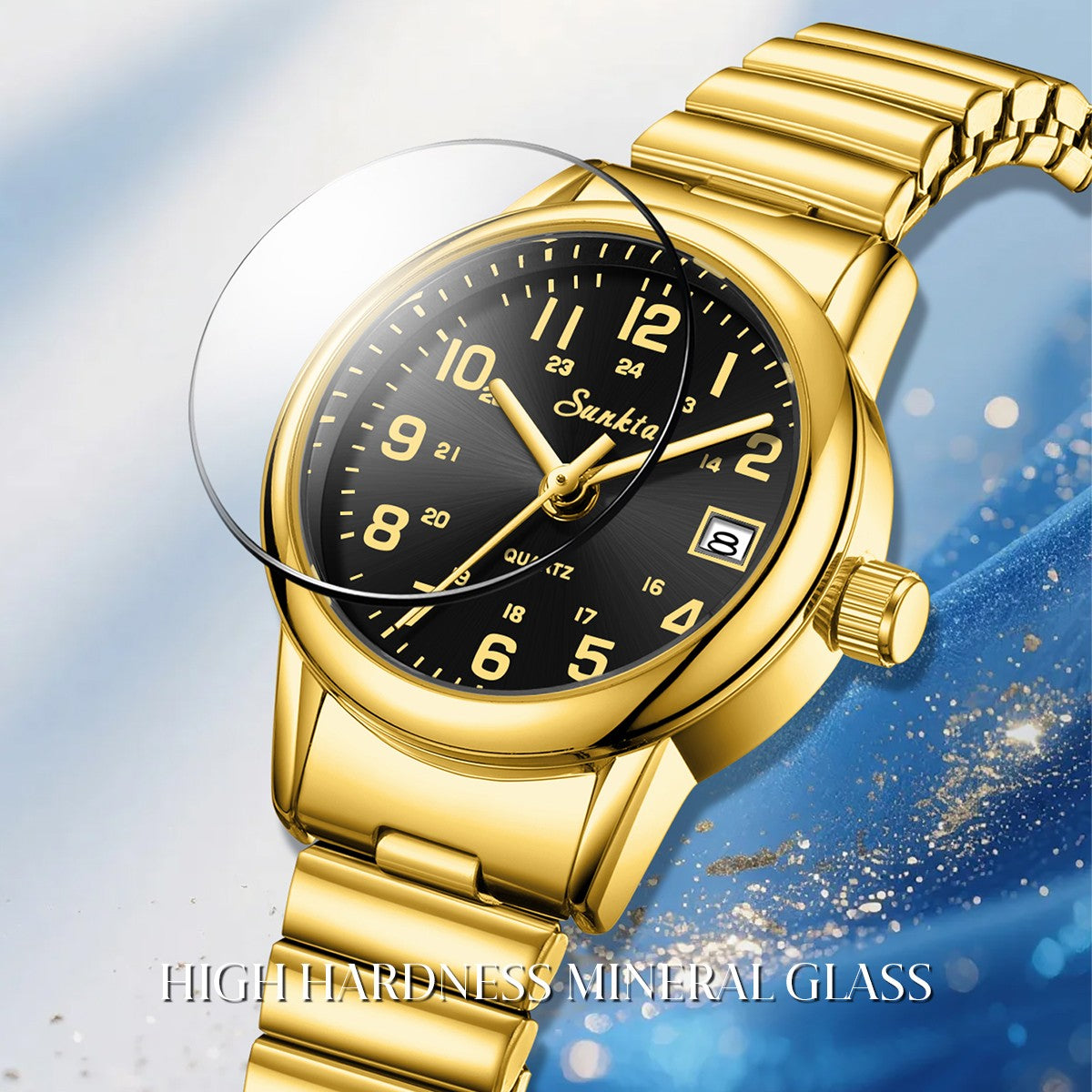 SUNKTA elegant Women's Watch 12/24 waterproof calendar women's quartz wrist watch fashion ladies vintage watches reloj de mujer