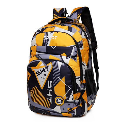 Mochila de lazer de grande capacidade - uma mochila escolar versátil equipada com alças ajustáveis, fecho de zíper e poliéster