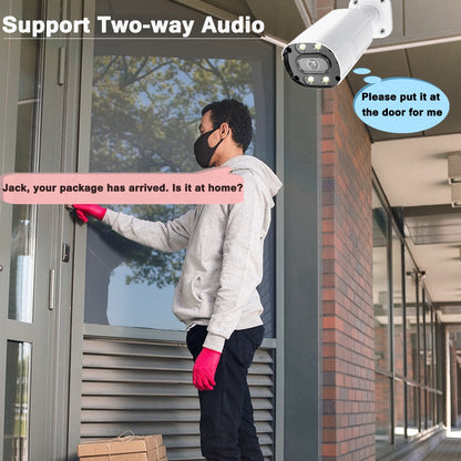 UHD 4K 8MP 5MP POE IP metal Camera Intercom AI Face/Human/Car Detection Color Night CCTV Video Surveillance Security For NVR