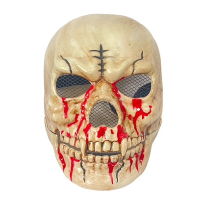 Bloody Effect Moving Mouth Skull Mask Realistic Full Face Halloween Skull Masks Funny Spooky Scary Skull Headgear for Women Men