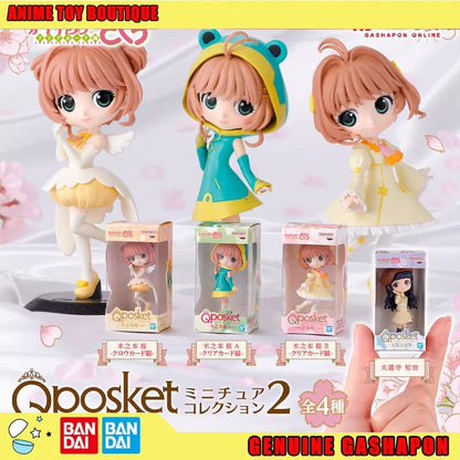 Bandai Autêntico Cardcaptor Sakura Qposket Olhos Grandes Miniatura Gashapon Coleção Caixa Enfeite de Mesa Envio Rápido