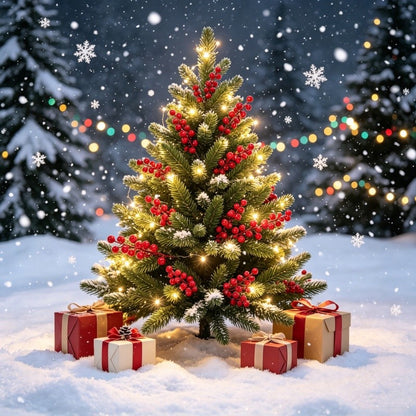 10Pcs Artificial Pine Branches Holly Berries Red Berry Branches for Xmas Tree Decor Wreath Navidad Gift Christmas Decoration