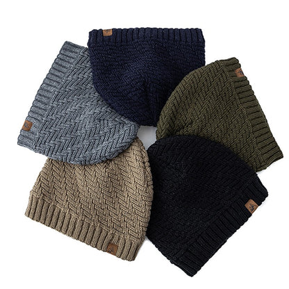 Chapéus de inverno unissex com etiqueta de pico, moda, chapéus de malha para homens e mulheres, gorro de malha forrado com pele macia, chapéus esportivos quentes