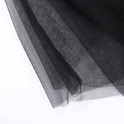 Sexy Net Yarn High-Waisted Irregular Skirt for Women Summer New European and Ame