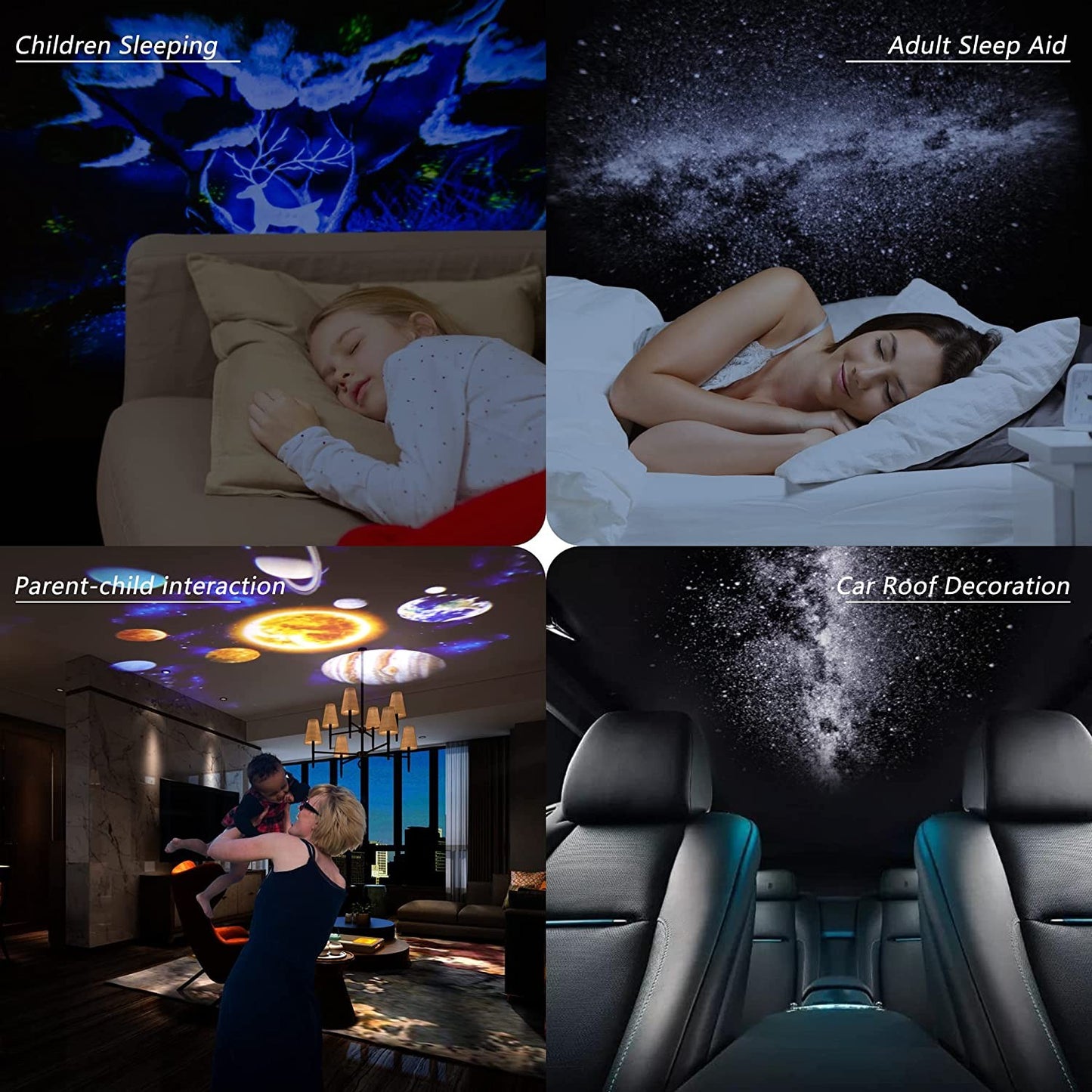 Projetor de Luz Noturna Galáxia Rotativa 360° Abajur Planetário Céu Estrelado Presente de Natal Perfeito para Quarto Infantil Decoração de Feriado