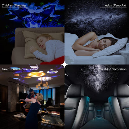 Projetor de Luz Noturna Galáxia Rotativa 360° Abajur Planetário Céu Estrelado Presente de Natal Perfeito para Quarto Infantil Decoração de Feriado
