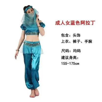 Aladdin  India Middle East  Dubai Robe Shepherd's Costume For Men And Women Halloween Adult's Cosplay Arab Costume