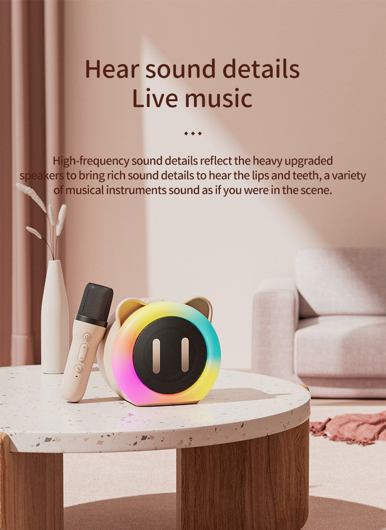 PARAMITA Bluetooth Speaker Portable Home Cute Karaoke Mini Wireless Audio with Microphone Home Karaoke Singing Machine Kids Gift