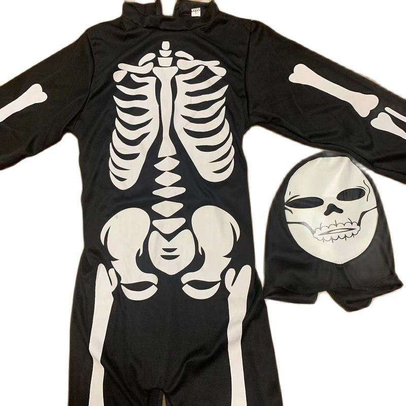 Boy Scary Zombie Cosplay Costumes Skeleton Skull Costume Suit Halloween Costume girl Carnival Party Dress Up Jumpsuits And Mask